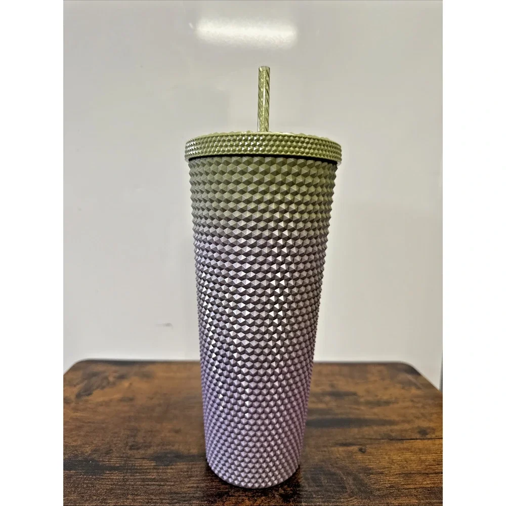 NEW Starbucks 24oz Tumbler Cup Matcha Green Purple Lilac Ombre Studded